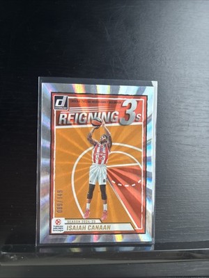 2024-25 Panini Donruss EuroLeague Reigning 3s Laser /149 Isaiah Canaan #8