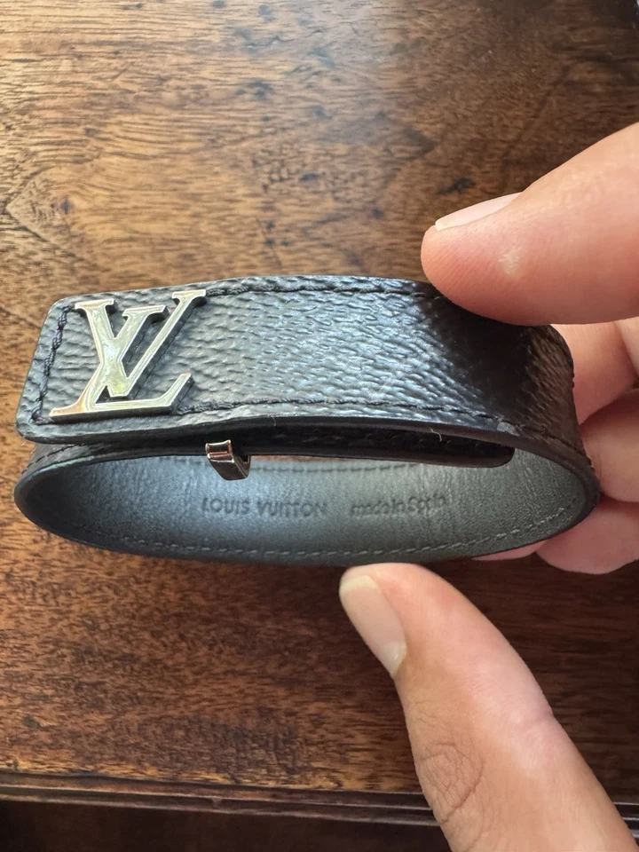 Louis Vuitton LV тонкий браслет M6456E регулируемый, черный/серый - Изображение 4 из 4