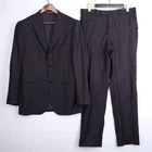 ISAIA Napoli Men's Three-Button Navy Pinstripe 100% Lana Wool Suit 50 IT 40 US