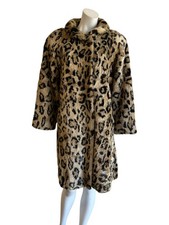 Vintage Leopard Cheetah Animal Print Coat Faux Fur