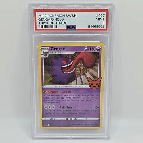 2022 Pokemon Gengar Trick or Trade SWSH Holo Card #057 PSA 9
