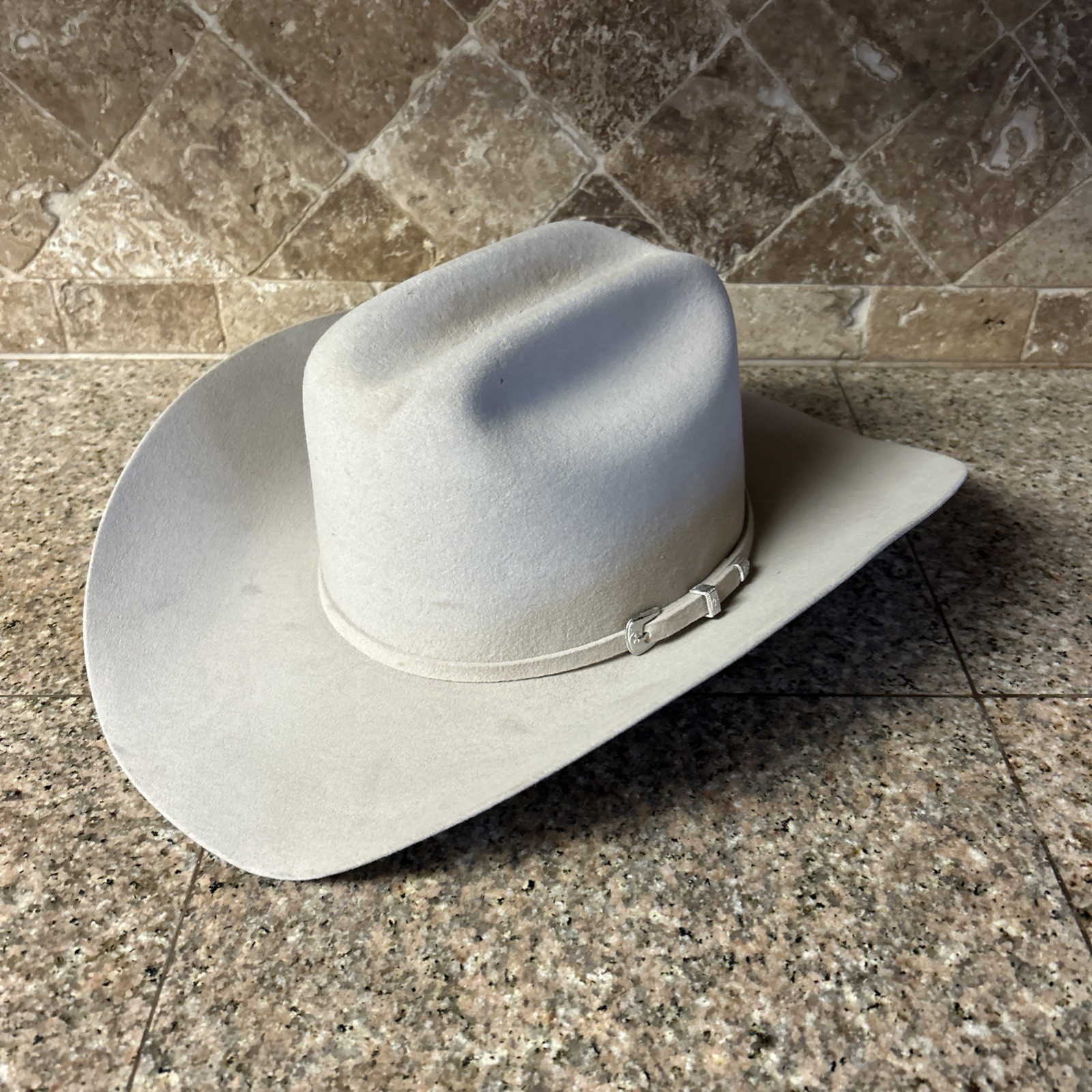Serratelli Star Style Cowboy Hat Gray Bone 2X Felt – Size 7 1/2 Western USA Made