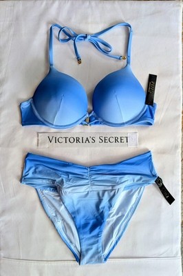 Victorias Secret Swim 2pc Set 34B BOMBSHELL Push-up Add 2c/Small Cinched Waist 