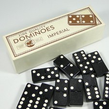 IMPERIAL St George Series black bakelite dominoes, new and unused in box