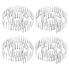 39" L x 2" H Miniatur Feengarten Zaun 4 Pack Mini Ornament Holz Lattenzaun Wei&szlig;