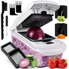 Multipurpose Vegetable Chopper & Spiralizer, Heavy Duty Manual Food Slicer Dicer