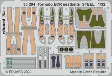 Eduard 33294 1/32 Tornado ECR Seatbelts Steel for ITL (Pre-Painted)