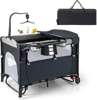 5-in-1 Travel Cot: Bedside Sleeper, Bassinet & Changing Table for 0–36m