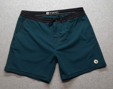 Vuori Bahia Shorts Mens 34 Green 6" Inseam Stretch Jogging Swim Beach Surf