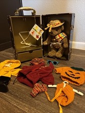 FAO SCHWARZ 5th Ave. 4 SEASONS TEDDY BEAR with Trunk and Outfits VG Condition