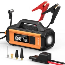 S ZEVZO Car Jump Starter w/ Air Compressor 10000mAh Battery Booster Power Bank