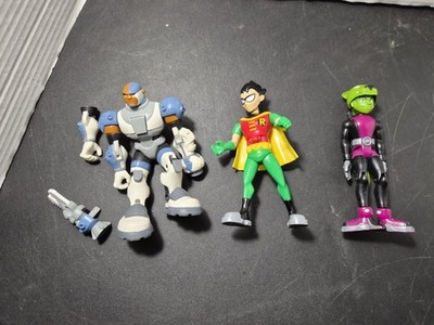 Rare 2004 Bandai Figurines Robin Beast Boy Cyborg