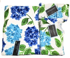 CYNTHIA ROWLEY WHITE BLUE GREEN HYDRANGEA FLORAL COTTON BATH 2 HAND OR TIP TOWEL