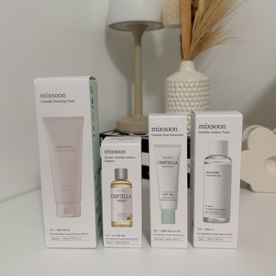 mixsoon Centella Face Set Cleanser Essence Toner Sunscreen BUNDLE (4pcs)