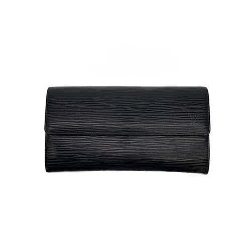 Used LOUIS VUITTON◆Long wallet/Leather/Epi/BLK/Men's//