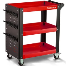3 Tier Rolling Tool Cart on Wheels, Mechanic Storage Organizer