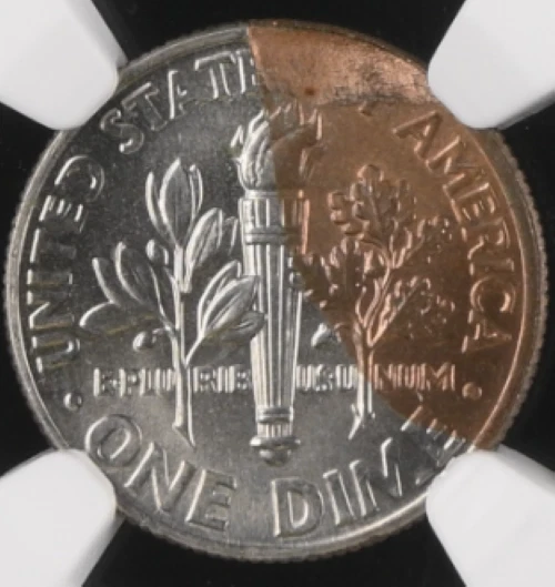 2012-P Mint Error Dime Reverse Partially Missing NGC MS 63 FT - Image 2 of 4