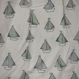Eddie Bauer Nautical Cotton Duck Shower Curtain Nautical Silver Grommet Lake/Sea