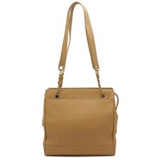 Chanel Caviar Skin Coco Mark Triple Coco 2Way Shoulder Bag Women Beige One Size