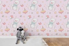 3D Baby Girl Pink Pattern Kids Self-adhesive Removeable Wallpaper Wall Mural
