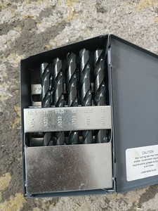 High-Speed Steel (HSS) Jobber Drill Set in a metal index case .