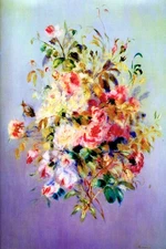 BOUQUET OF ROSES FLOWERS SPRING 1879 PAINTING ART BY PIERRE AUGUSTE RENOIR REPRO