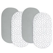 Baby Bassinet Sheets 4 Pack Compatible with SNOO Smart Sleeper and UPPAbaby