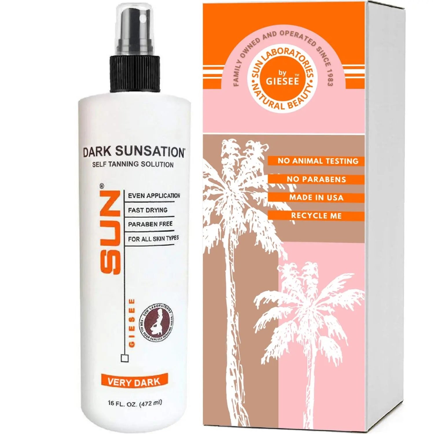 Sunless Tanning Solution  Very Dark Sunless Self Tanning Liquid Solution 16 Oz