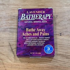 New Lavender Batherapy Natural Mineral Bath Salts Queen Helene 3 Baths Relaxing