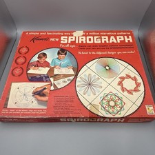 Vintage 1967 Kenner Spirograph Drawing Set 401 Set w Box Blue Tray INCOMPLETE  