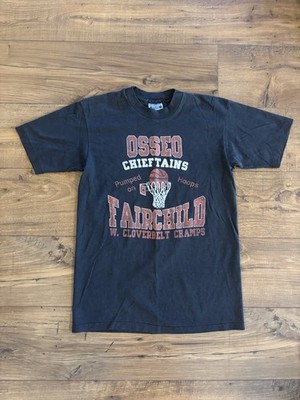 Vintage 80 s Osseo High School T-Shirt Single Stitch Black Basketball Medium