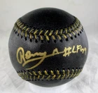 Ronnie Mauricio / Autographed Inscribed OML Black Leather Baseball / JSA USASM