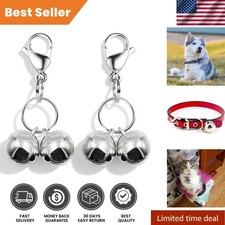 Stylish Silver Cat Bells with Strong Clips - Loud Training Accessories for Pets