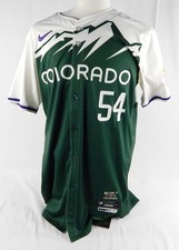 2024 Colorado Rockies Matt Koch #54 Game Issued Green Jersey City Connect 46 8