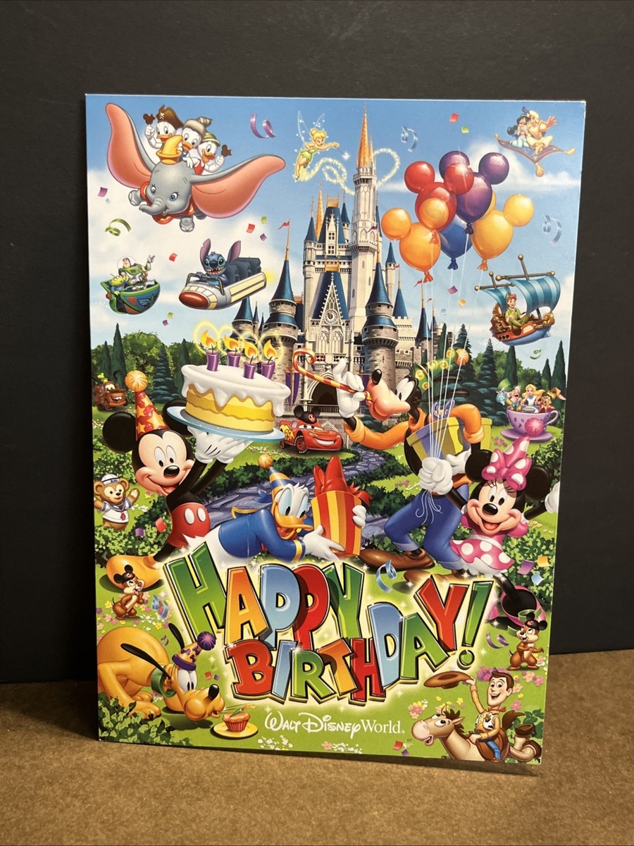 Happy 60th Birthday Walt Disney シルクスクリーン Disney Birthday Card Walt Disney World Happy Birthday! Signed At