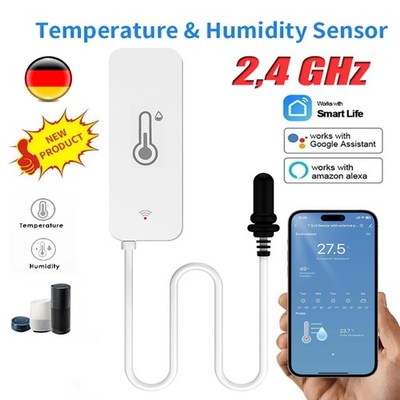 WLAN Thermometer Hygrometer, WiFi Temperatursensor für Pool, Teich, Aquarium NEU