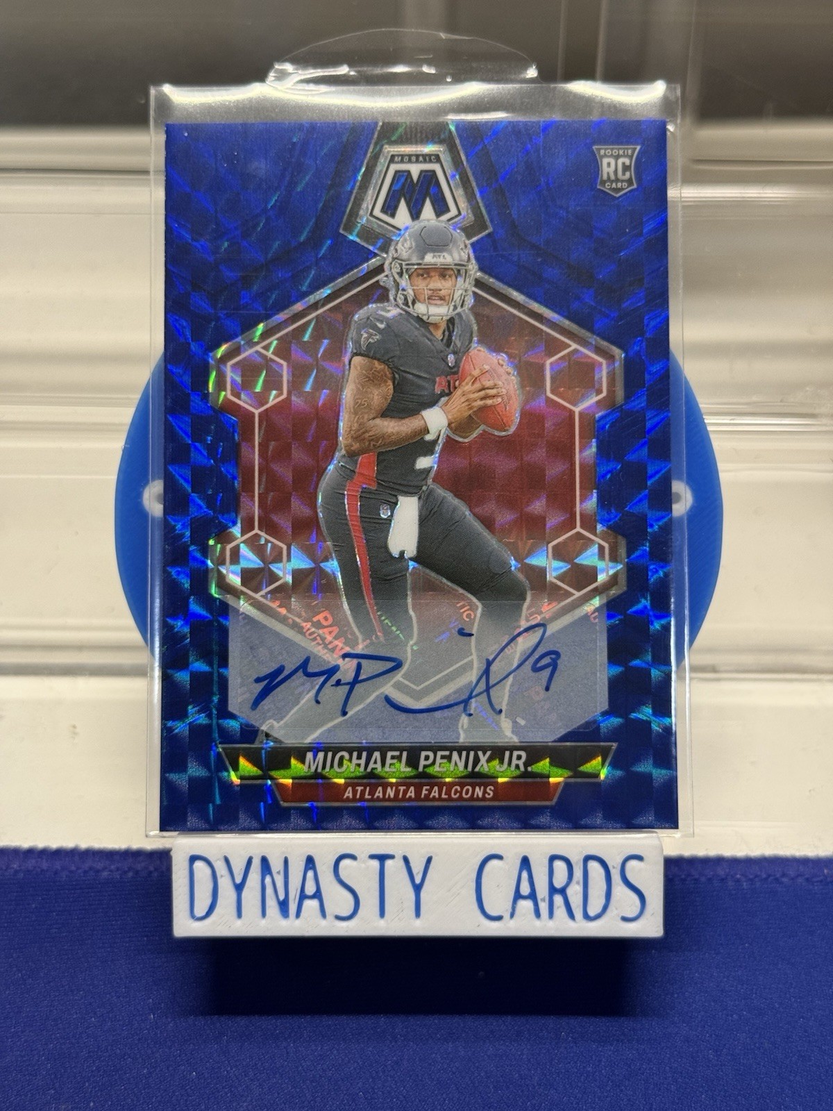 2024 Panini Mosaic Michael Penix Jr. Blue Mosaic Prizm Auto /99 Rookie Falcons