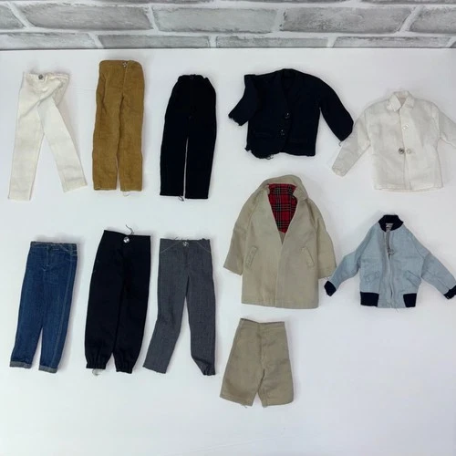 Vintage Ken Mattel Clone Clothing Lot 1960s 1970s 11 Pieces Pants Coat Shirt TLC