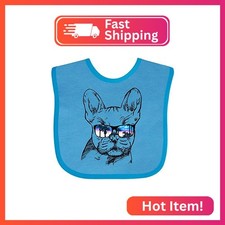 inktastic French Bulldog Portrait with Sunglasses Baby Bib Turquoise 2a719
