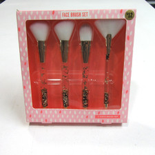 4-Piece Makeup Face Brush Set with Liquid Glitter Handles