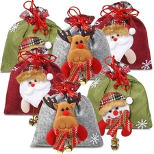 Christmas Gift Doll Bags with Drawstring - Burlap Xmas Gift Bags for , Reusab...