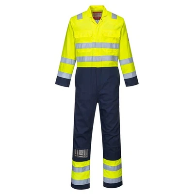 Portwest BIZ7 Warnschutz-Overall Hi Vis Bizflame Gelb/Blau 99% Baumwolle - Bild 1 von 3