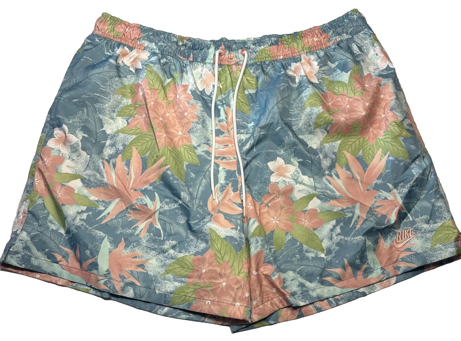 Nike Club Med Flow Print Twill Woven Men’s Shorts HV4610-353 Hawaiian Theme Lg