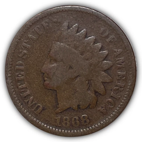 1868 Indian Head Cent Good G Coin #25580
