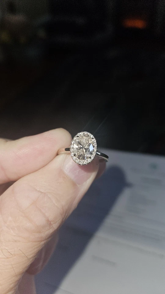 Diamond Engagement Ring Lab Created 3.0 Total CT. Weight 18k White Gold Band - Image 2 of 4