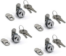 4Pack Cam Lock 5/8 Inch Tubular Cam Locks Keyed Alike with Chrome Finish for Ven