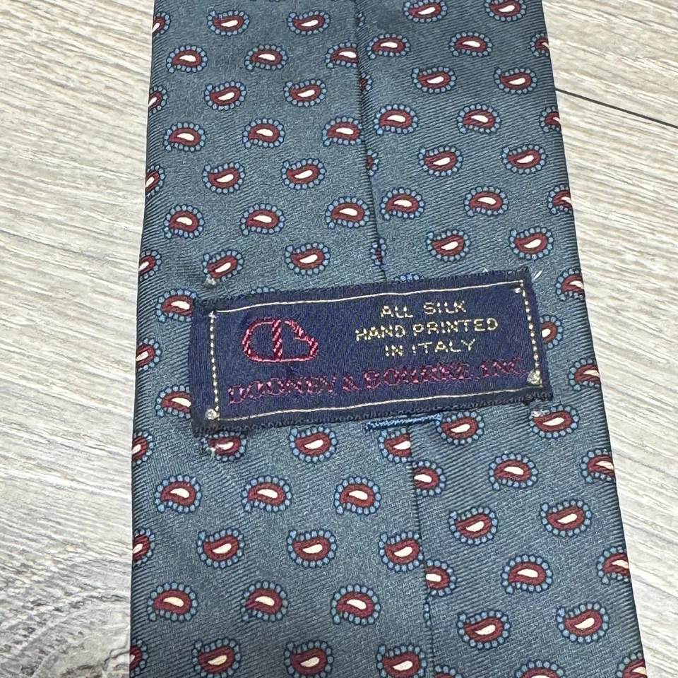 Галстук мужской Dooney & Bourke ручной работы роскошный 100% итальянский шелк 58 дюймов L 3 дюйма W - Изображение 3 из 4