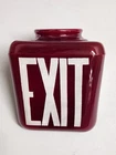 Vintage Exit Sign Glass Globe Red/White