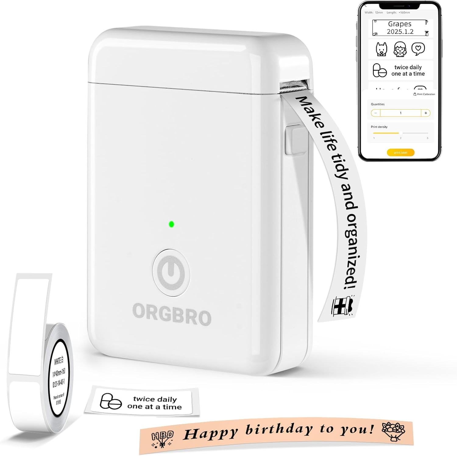 Label Maker Machine with Tape, X1 Portable Bluetooth Mini Label Printer, Support-image