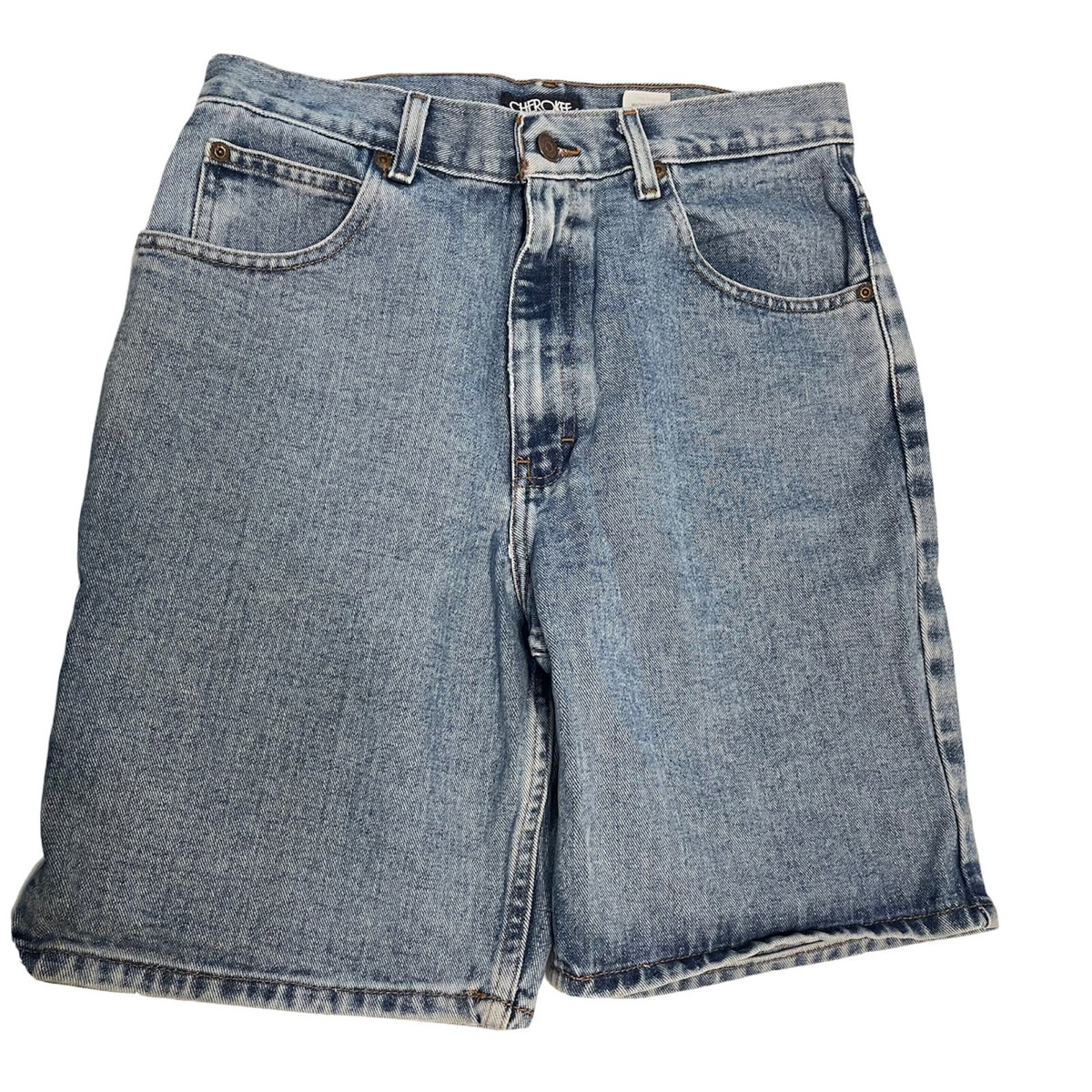cherokee mens sz 33 high waisted Blue Mom denim jean shorts